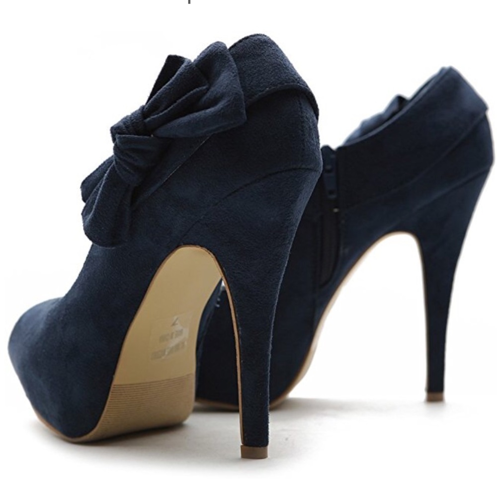 Platform Open Toe High Heel Ribbon Accent Pump - image 7